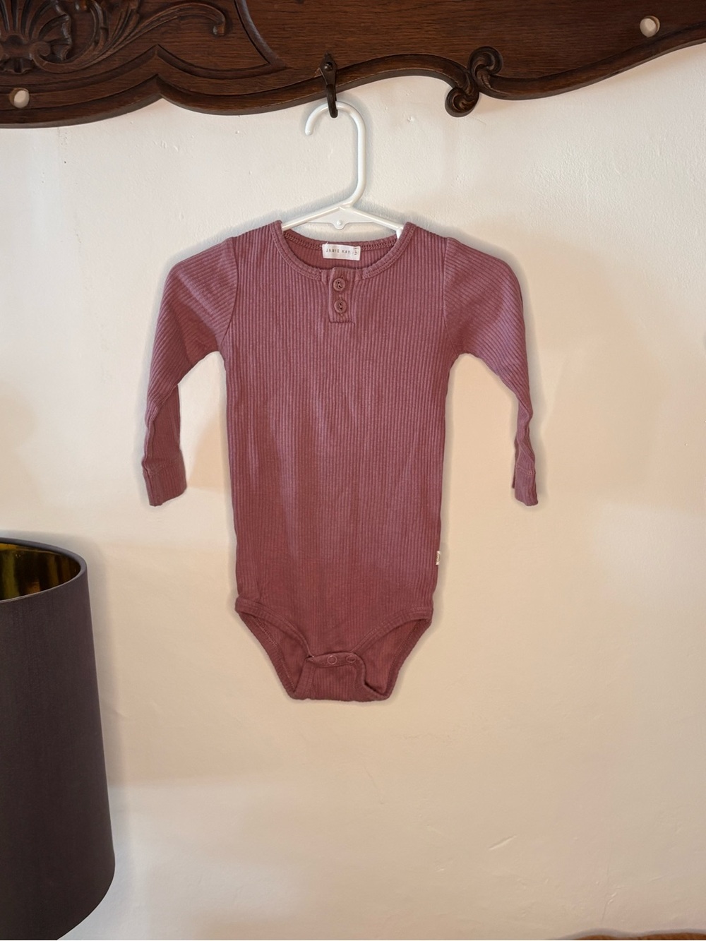 Jamie Kay Ribbed Long-Sleeve One-Piece Bodysuit - Mauve
